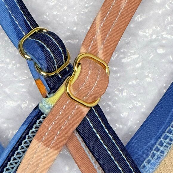 Kona Sol Twist Front Floral Print Shirred Med Coverage One Piece Swimsuit NEW! - Picture 10 of 16